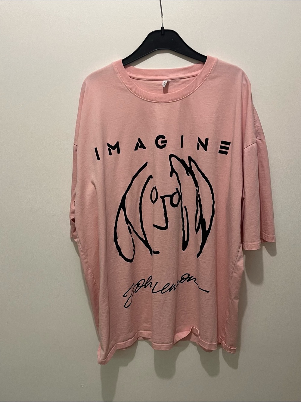 4X - Pink Graphic Imagine Oversized Women’s John Lennon Imagine T-shirt